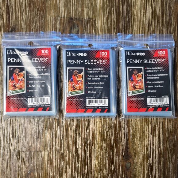 300 Ultra Pro Penny Card Soft Sleeves 3 Packs of 100 for Standard Sized Cards - Picture 1 of 1
